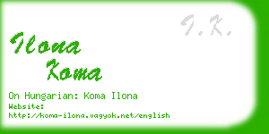 ilona koma business card